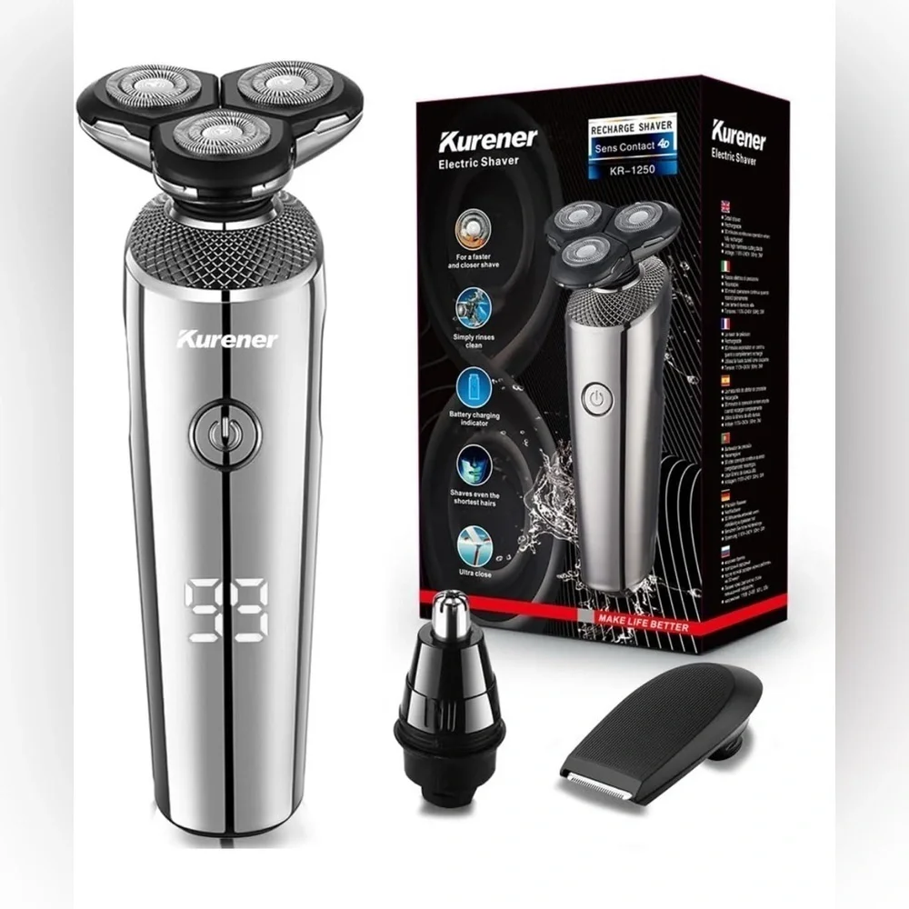 Electric Razor for Men,Kurener Electric Shaver Rechargeable Wet/Dry (056)